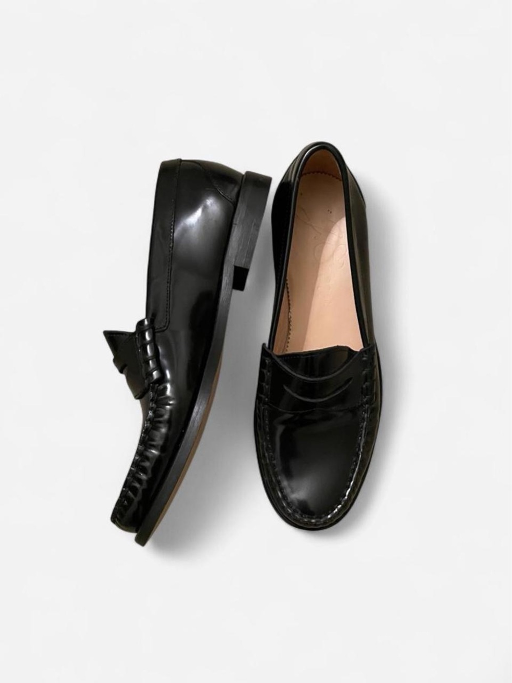 Classic Black JCrew Patent Leather Women's Penny Loafers